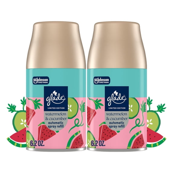 Glade® PlugIns®, Watermelon & Cucumber Large Auto refills, 12.4 oz, 2 Count