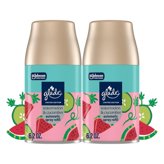 Glade PlugIns, Watermelon & Cucumber Large Auto refills, 12.4 oz, 2 Count