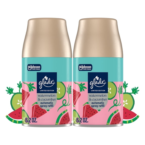 Glade® PlugIns®, Watermelon & Cucumber Large Auto refills, 12.4 oz, 2 Count