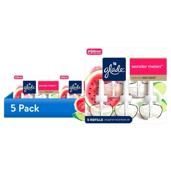 (5 pack) Glade® PlugIns® Refills Air Freshener, Watermelon & Cucumber, 3.35oz., 5 count
