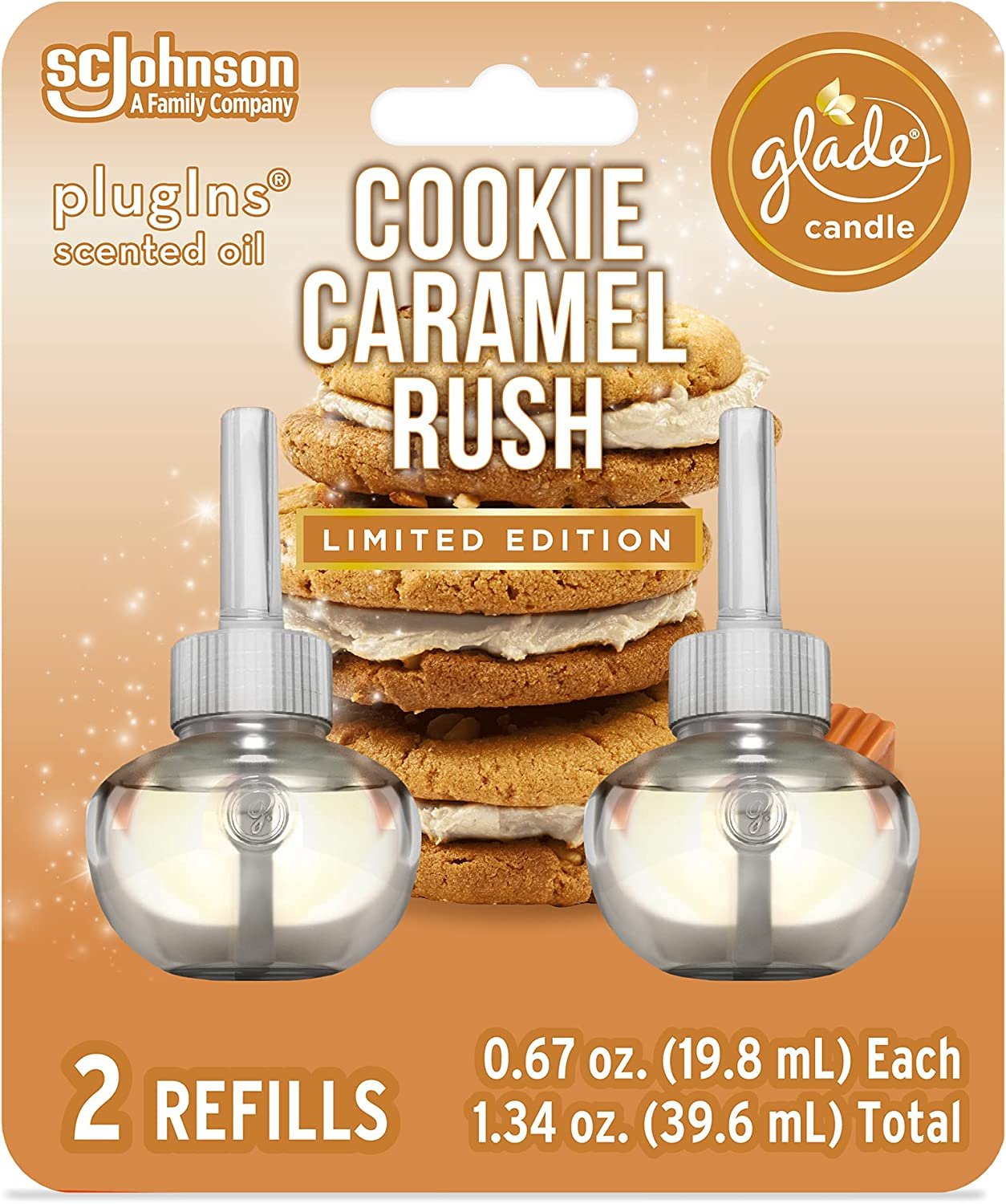 Glade Plugins Cookie Caramel Rush Scented Oil Refills 2 ct