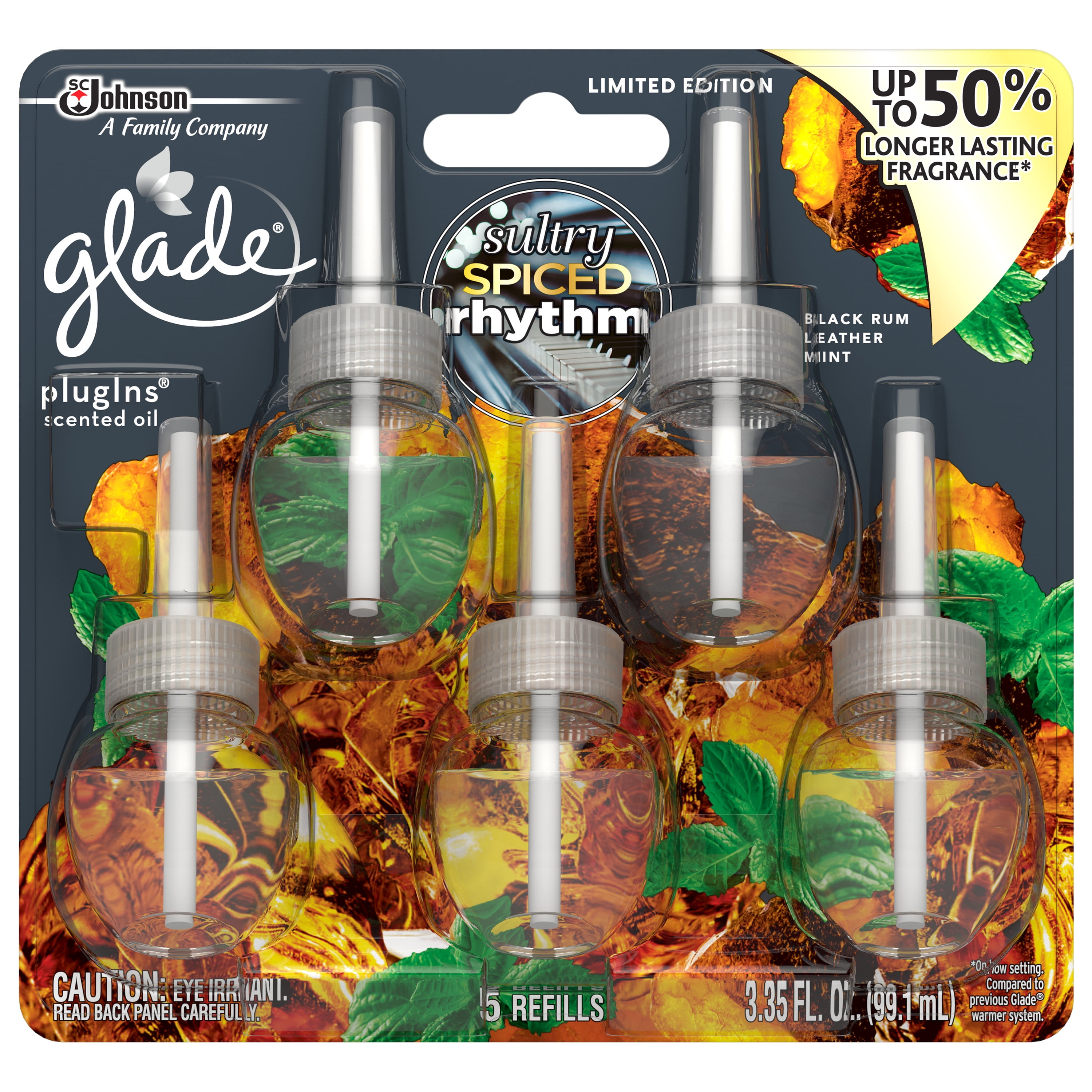 Glade Plugins Refill 5 CT, Sultry Spiced Rhythm, 3.35 FL. OZ. Total