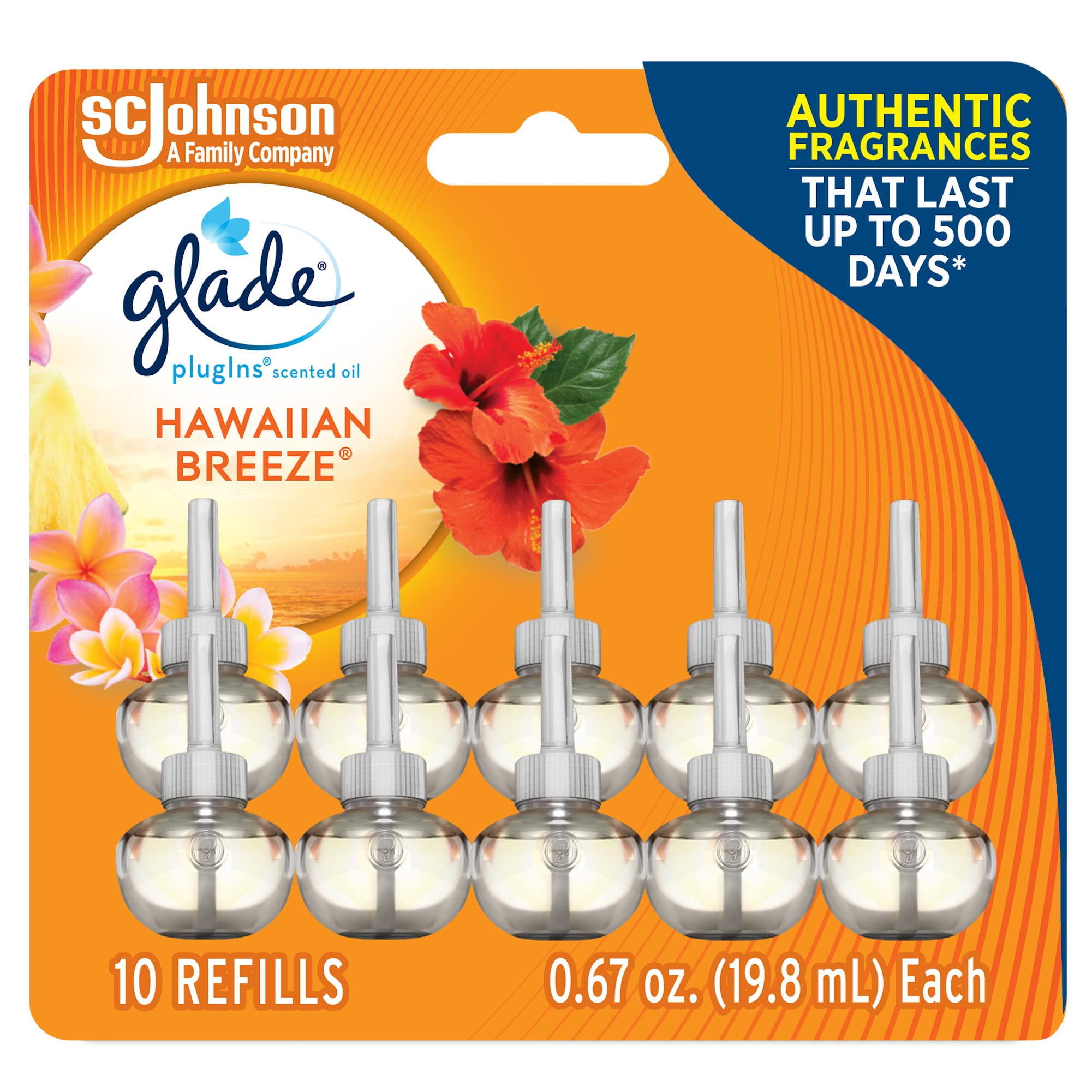 Glade Plugins Refills Air Freshener, Scented And Essential Oils For Home And Bathroom, Hawaiian
