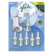 Glade Plugins Scented Oil, 1 Warmer & 6 Refills (Clean Linen)