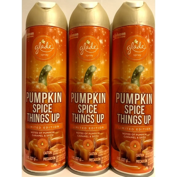 Glade Room Spray 3 CT, Pumpkin Spice Things Up, 8 OZ. Total, Air Freshener