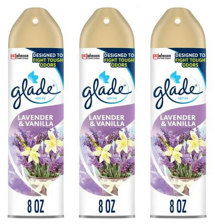 Glade Aerosol Canister Deodorizer, Lavender & Vanilla Room Spray, 8 OZ
