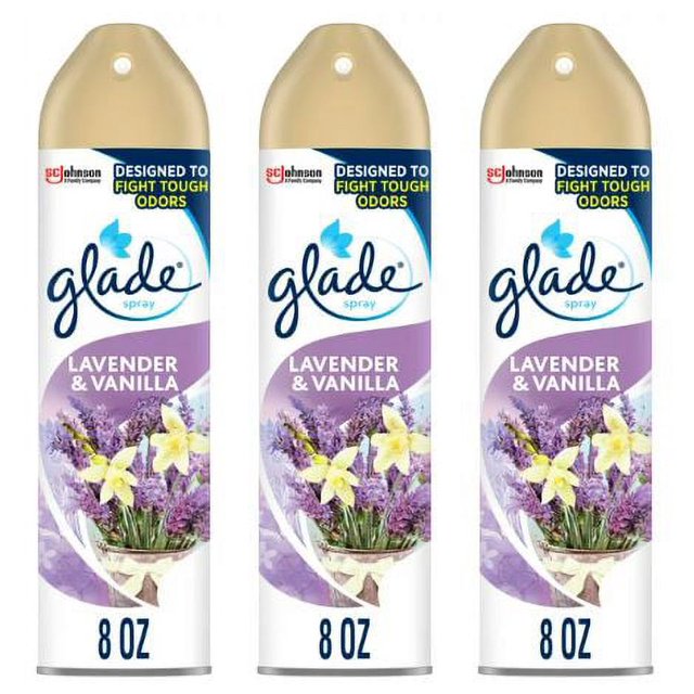 Glade Aerosol Canister Deodorizer, Lavender & Vanilla Room Spray, 8 OZ