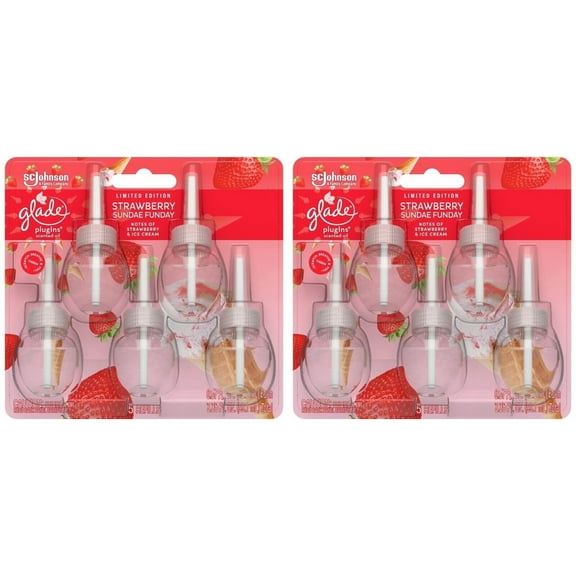 Glade STRAWBERRY SUNDAE FUNDAY Plugins Refills -10 Refills