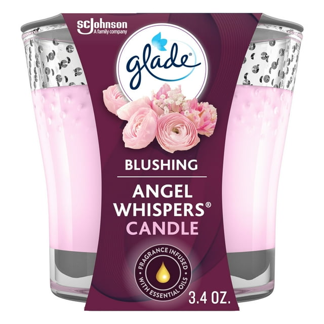 Glade Scented Candle Jar, Angel Whispers Scent, Fragrance Infused with