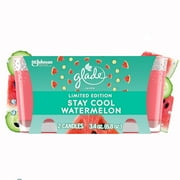Glade Scented Candle Jar, Stay Cool Watermelon Scent, Infused with Essential Oils, Spring Limited Edition Fragrance, Positive Vibes Collection, 2 Candles, 3.4 Oz, 96 g each