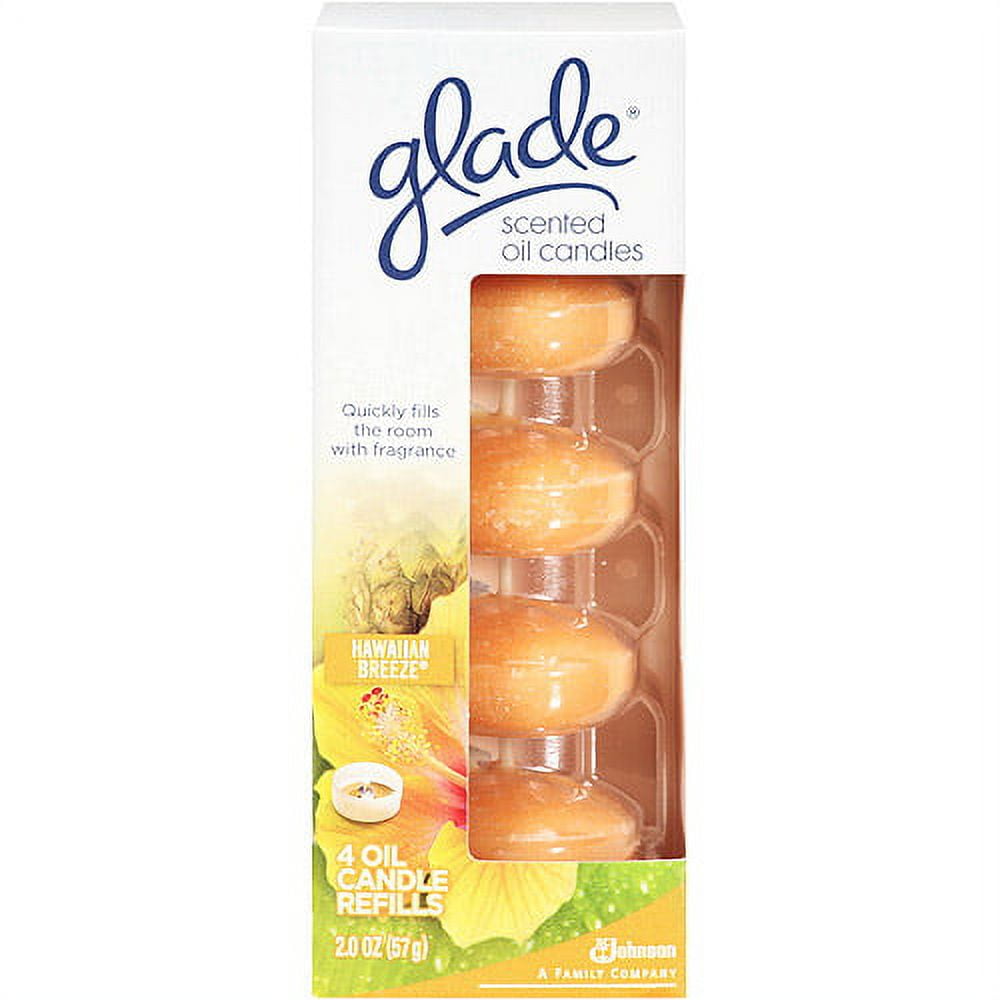 Glade Scented Oil Candles, Hawaiian Breeze 2.0 oz. (Pack of 4)