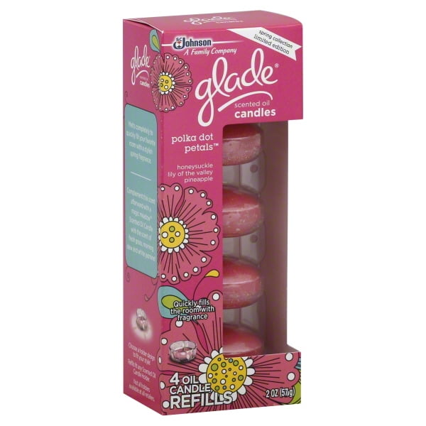 Glade Scented Oil Candles, Spring Collection Polka Dot Petals, 2.0 oz