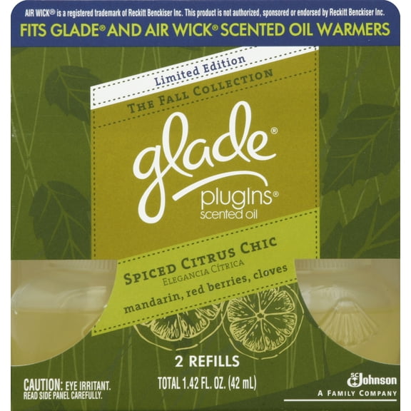 Glade Gld Oil 2ct Rfl Spiced Citrus 1.42floz.