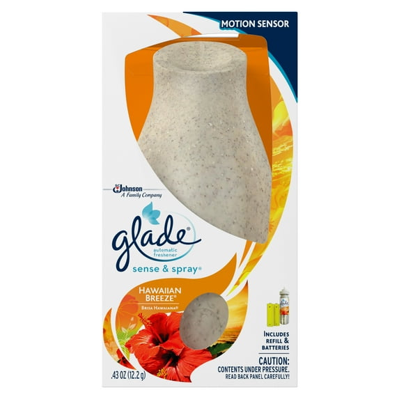 Glade Sense & Spray Automatic Air Freshener Starter Kit, Hawaiian Breeze, 0.43 oz