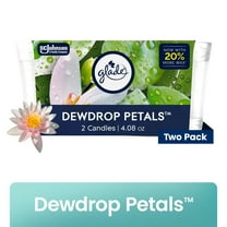 Glade Single Wick Candle, Dewdrop Petals, 4.08 oz, 2 Count