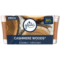 Glade Single Wick Candles, Cashmere Woods, 8.16 oz, 2 Count