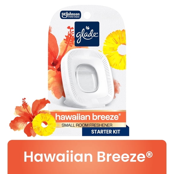 Glade Small Room Freshener Starter Kit, Hawaiian Breeze, 1 Device + 1 Refill, 0.25 fl oz