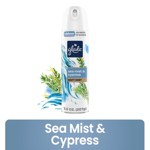 Glade Soft Mist Air Freshener Room Spray, Sea Mist & Cypress, 7.3oz., 1 Count