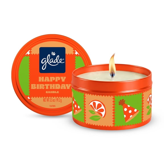 Glade Tin Candle Happy Birthday Fall Night Long