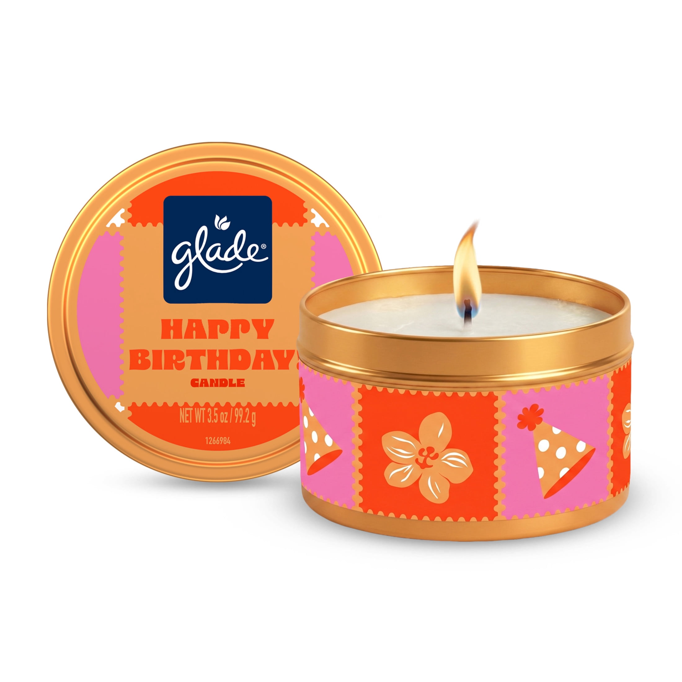 Glade Tin Candle ‘Happy Birthday’ Sweet Vanilla Embrace