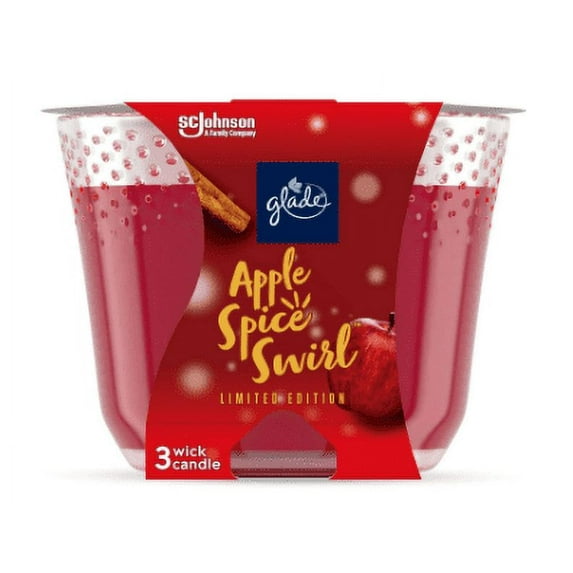 Glade®&Triple Wick;Scented Candle;Air Freshener, Apple Cinnamon