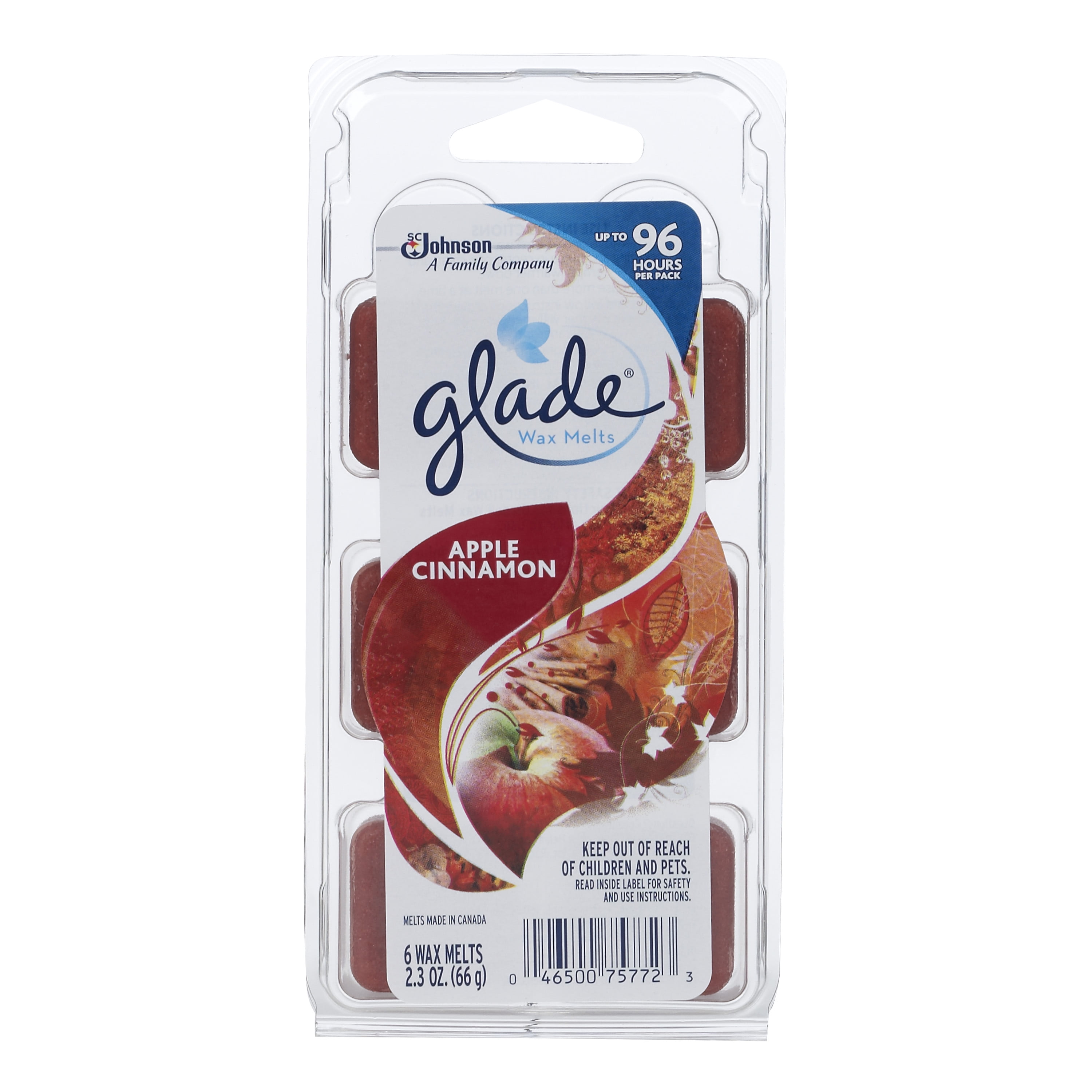 Glade Wax Melts Air Freshener Refill, Apple Cinnamon, 6 refills, 2.3 Ounces