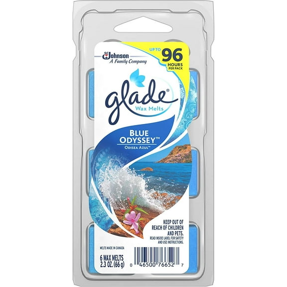 Glade Wax Melts Air Freshener Refill, Blue Odyssey, 6 refills, 2.3 oz