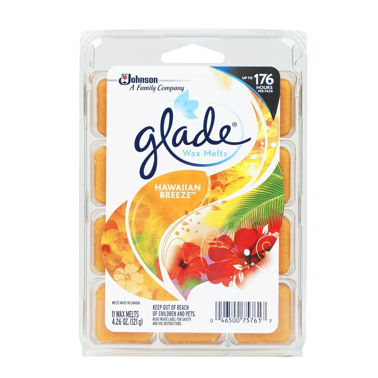GLADE WAX MELTS 2 Pkgs 12 Hawaiian Breeze & 4 Vanilla Passion Fruit = 16  Melts