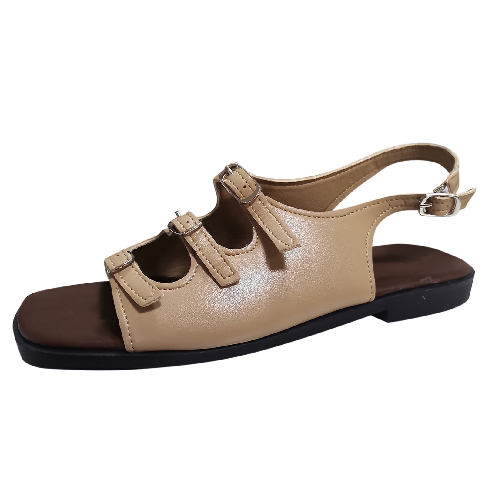 Gladiator 2024 Flat Sandals for Women Spring Solid Trendy Casual Summer