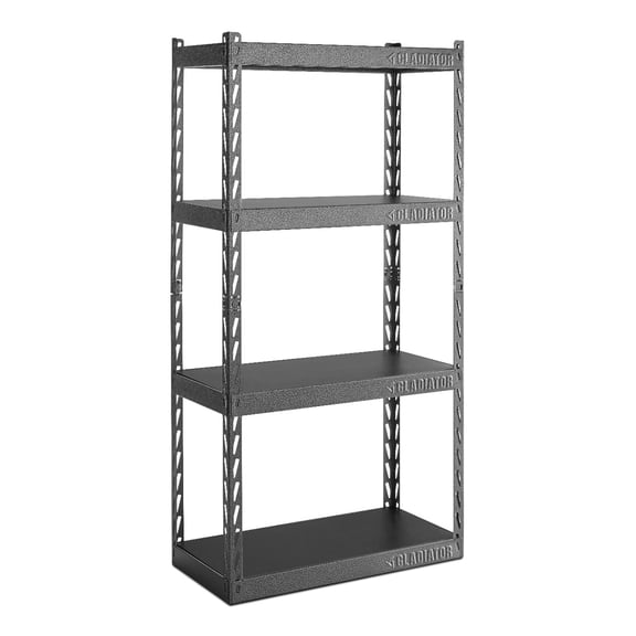 Open Box Gladiator 30" Wide EZ Connect Rack with Four 15" Deep Shelves, GARC304RGG