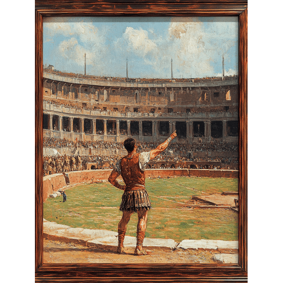 Gladiator Arena Decorative Painting/Canvas Art Perfect for Living RoomAdding a Touch of Ancient Rome with Gladiator Arena and Crowd Elements a Captivating Piece of Art.