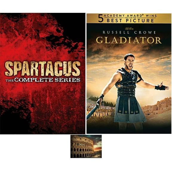 Gladiator Blood & Sand Bundle SPARTACUS THE COMPLETE SERIES and GLADIATOR 14 DVD Set Includes Coliseum Art Card