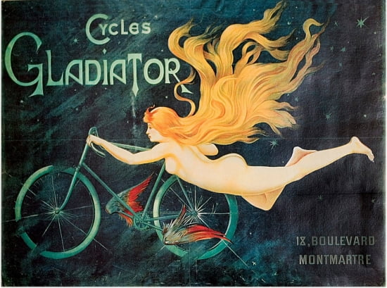 Gladiator Cycles Bicycle Advertising Canvas Art - (24 x 36)