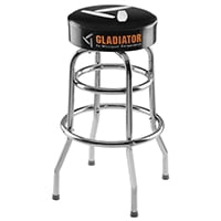 Black and Chrome Industrial Garage Work Stool