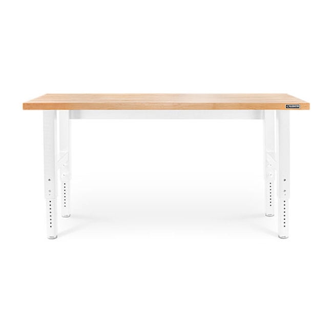 Gladiator 72'' White Adjustable Hardwood Workbench