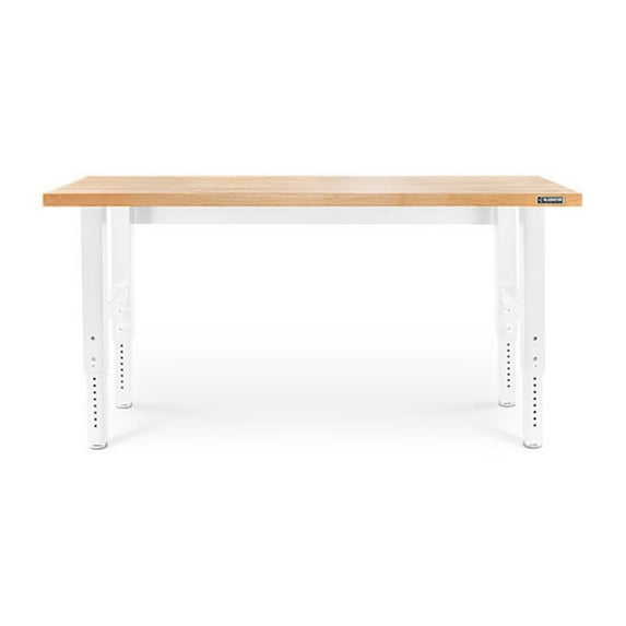 Gladiator GarageWorks 6-foot Adjustable Height Hardwood Workbench - Black White