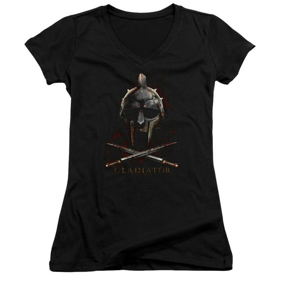 Gladiator Helmet Junior Women's V-Neck T-Shirt Black