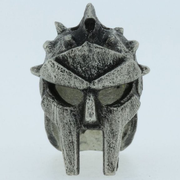 Gladiator Helmet Paracord / Lanyard Bead in Pewter for Jig Pro Shop by Marco Magallona