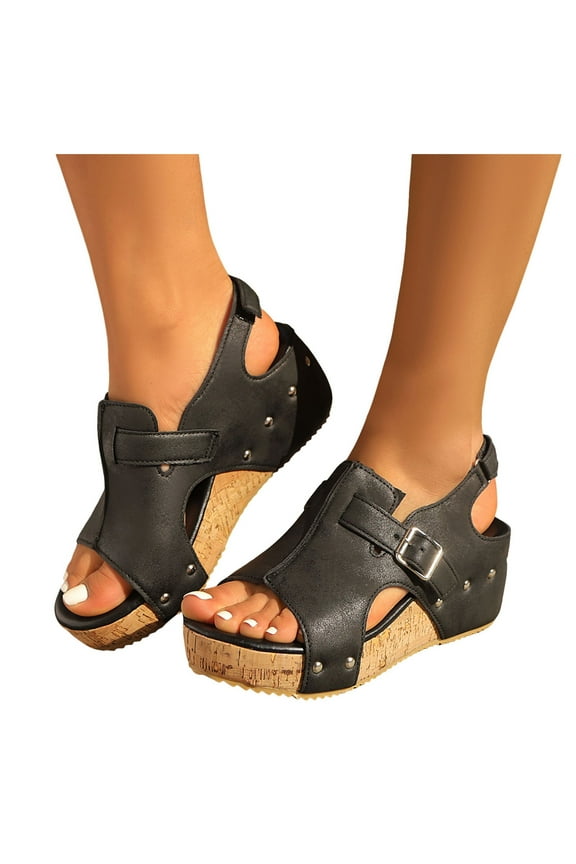 Gladiator Platform Wedge Sandals for Women 2025 Roman Casual Leather High Heel Dressy Summer Shoes