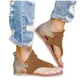 thumbnail image 1 of Gladiator Sandals For Women Comfort Flat Sandals Summer Shoes For Women Vintage Flip Flops Zipper Comfy Sandals Flats Casual Beach Sandals, 1 of 4