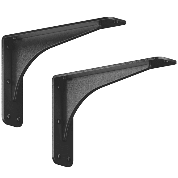 Gladiator Solid Heavy Duty Welded 500 Lb Low Profile Granite Countertop Support Shelf Brackets Floating Shelf Discrete Slim 500 LB Capacity (2 Pack) (7" x 11" x 2.5")