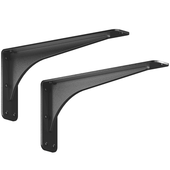 Gladiator Solid Heavy Duty Welded 500 Lb Low Profile Granite Countertop Support Shelf Brackets Floating Shelf Discrete Slim 500 LB Capacity (2 Pack) (7" x 15" x 2.5")
