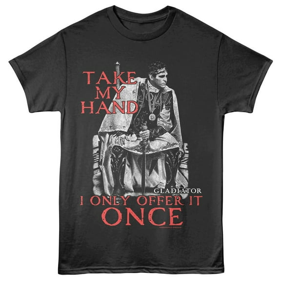 Gladiator Take my Hand Men's T Shirt (Charcoal, AdultXL)