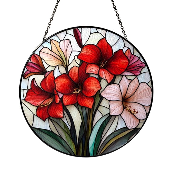 Gladiolus Flower Stained Glass Suncatcher Window Hanging, August Birth Bloom Light Catcher Decor, Elegant Floral Home Gift
