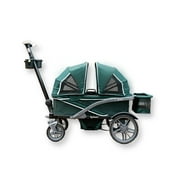 Gladly Family Anthem4 All-Terrain 4-Seater Wagon Stroller, Rugged Wheels, Removable Canopy, Foldable, Sea Moss