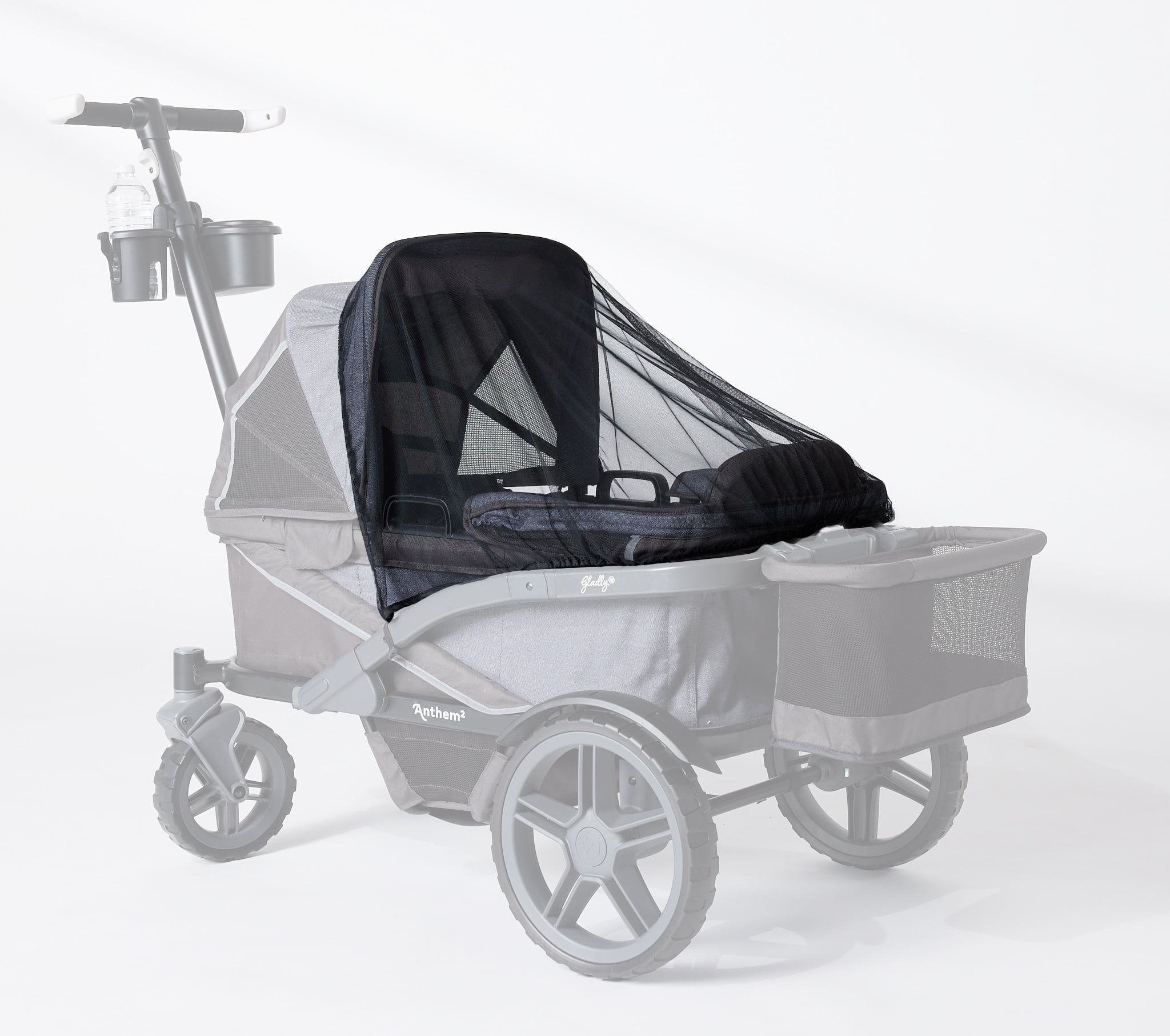 Gladly Family Universal Protective Bug Net for Anthem Toddler Wagons, Black, Adults