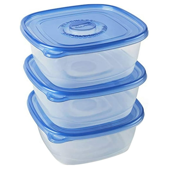 Gladware Clear Plastic Interlocking Lids Microwave Safe Family Size Food Storage (3 Count)