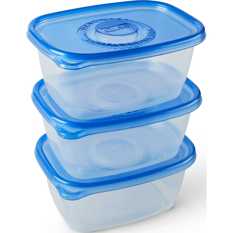 Glad Home Collection Containers & Lids, Deep Dish, Large, Rectangle, 64  Ounce, Plastic Bags