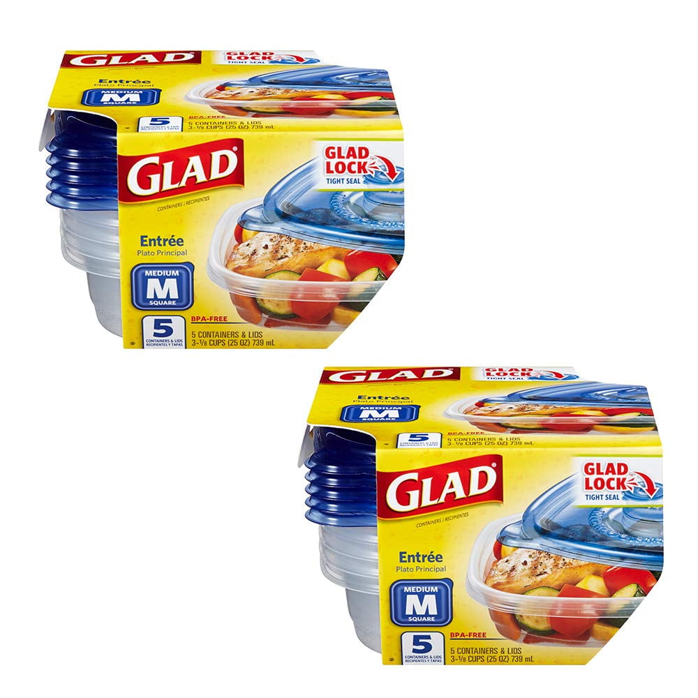 Gladware Entrée Food Storage Containers With Glad Lock Tight Seal Bpa