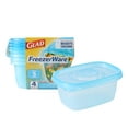 thumbnail image 1 of Glad Gladware Freezerware Food Storage Containers - Rectangular, Microwave Safe - 4 Pack, 24 oz, 1 of 6
